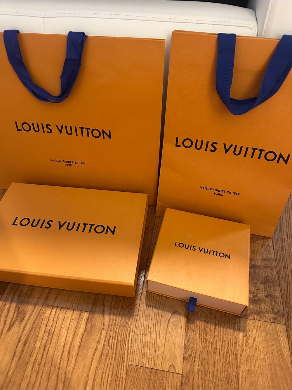 Louis Vuitton Orange Gift Bag and Box Set